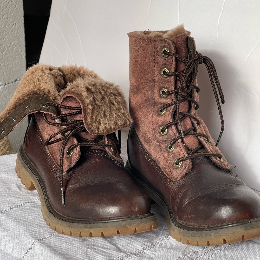 Timberland‎ Shearling Foldover Boots 5.5